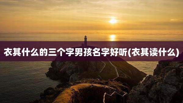 衣其什么的三个字男孩名字好听(衣其读什么)