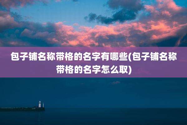 包子铺名称带格的名字有哪些(包子铺名称带格的名字怎么取)