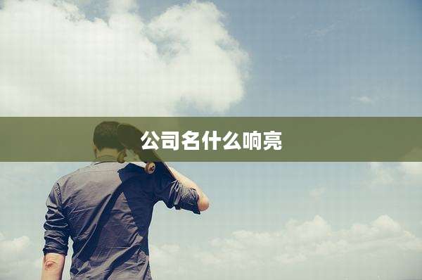 公司名什么响亮