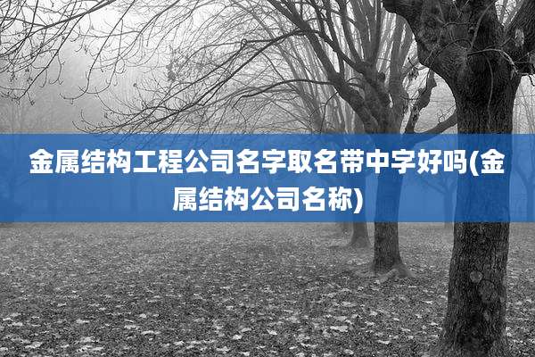 金属结构工程公司名字取名带中字好吗(金属结构公司名称)