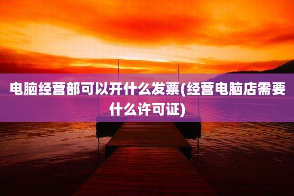电脑经营部可以开什么发票(经营电脑店需要什么许可证)