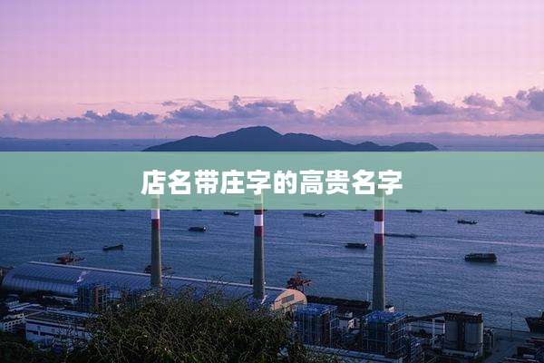 店名带庄字的高贵名字