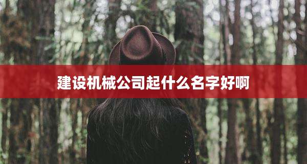 建设机械公司起什么名字好啊