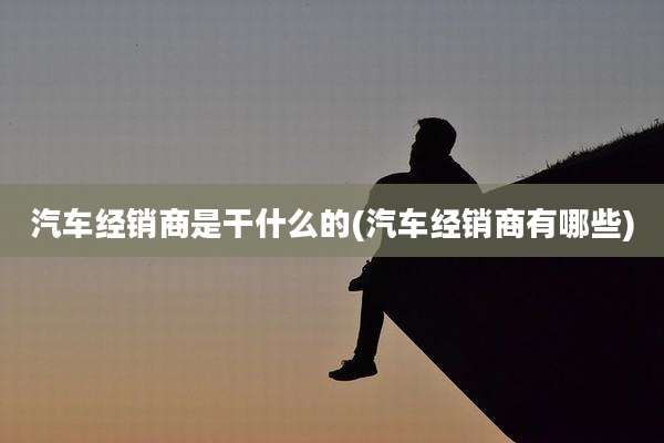 汽车经销商是干什么的(汽车经销商有哪些)