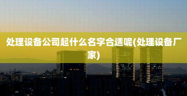 处理设备公司起什么名字合适呢(处理设备厂家)