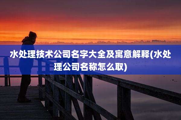 水处理技术公司名字大全及寓意解释(水处理公司名称怎么取)