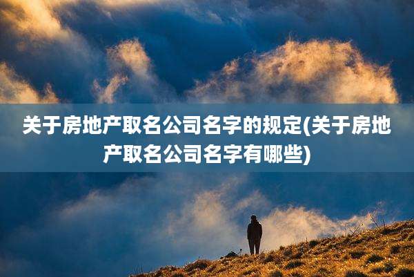 关于房地产取名公司名字的规定(关于房地产取名公司名字有哪些)