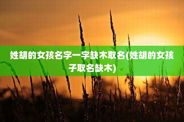 姓胡的女孩名字一字缺木取名(姓胡的女孩子取名缺木)