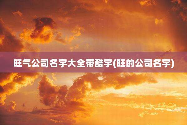 旺气公司名字大全带酷字(旺的公司名字)