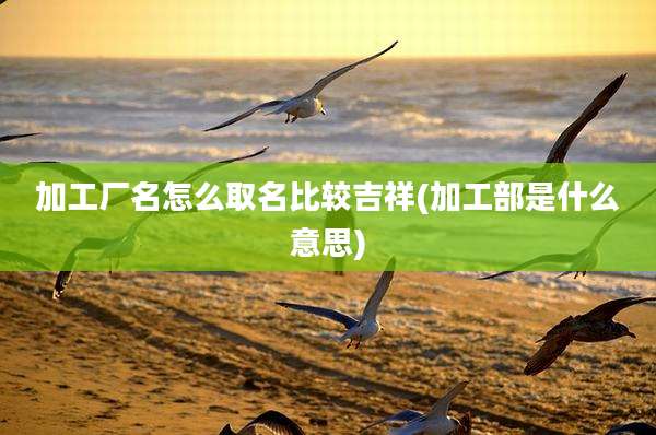 加工厂名怎么取名比较吉祥(加工部是什么意思)