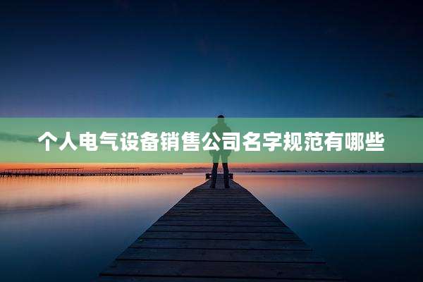 个人电气设备销售公司名字规范有哪些