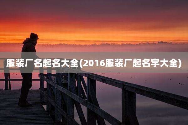 服装厂名起名大全(2016服装厂起名字大全)