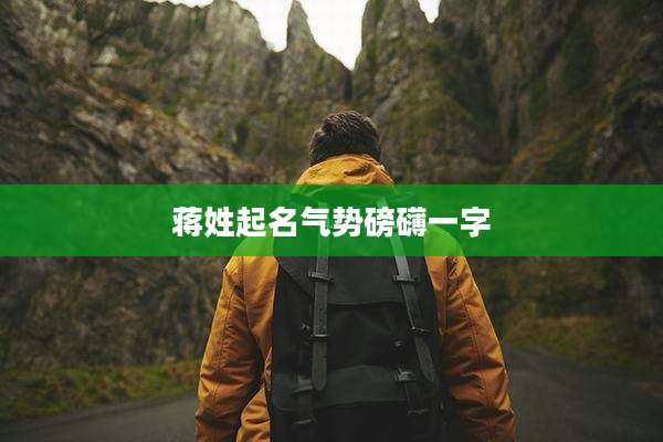 蒋姓起名气势磅礴一字