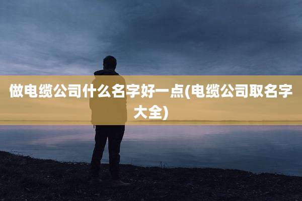 做电缆公司什么名字好一点(电缆公司取名字大全)
