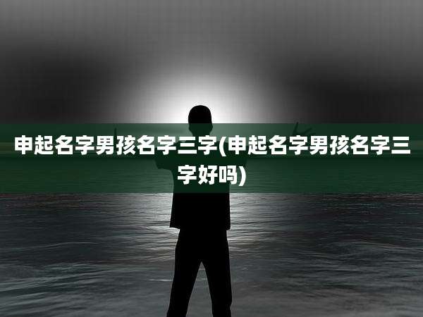 申起名字男孩名字三字(申起名字男孩名字三字好吗)