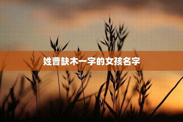 姓曹缺木一字的女孩名字