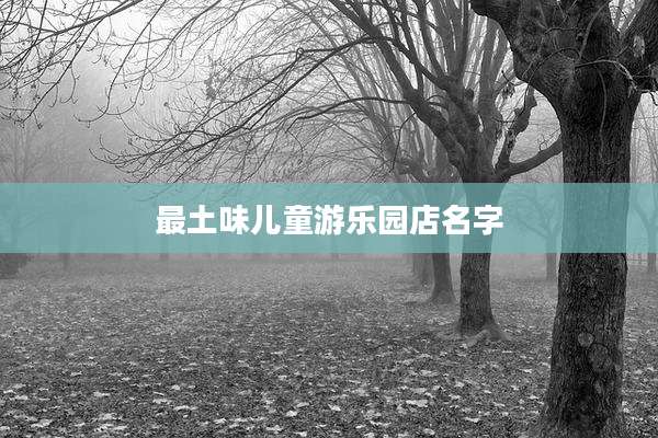 最土味儿童游乐园店名字