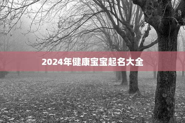 2024年健康宝宝起名大全