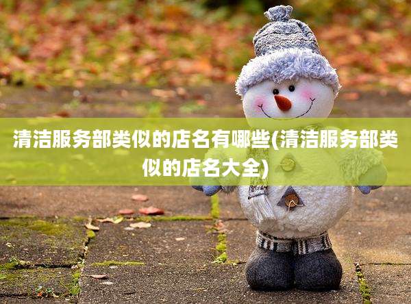 清洁服务部类似的店名有哪些(清洁服务部类似的店名大全)