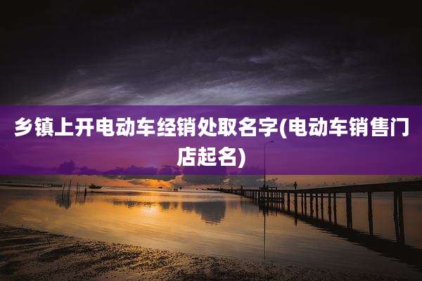 乡镇上开电动车经销处取名字(电动车销售门店起名)