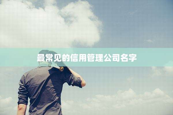 最常见的信用管理公司名字