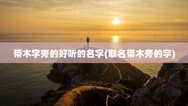 带木字旁的好听的名字(取名带木旁的字)
