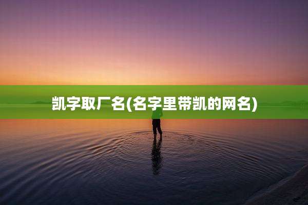 凯字取厂名(名字里带凯的网名)