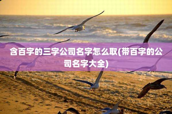 含百字的三字公司名字怎么取(带百字的公司名字大全)