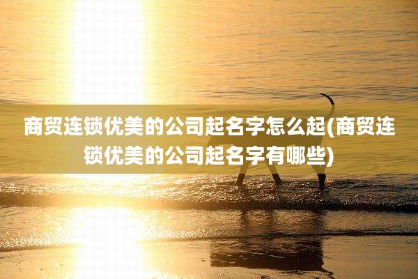 商贸连锁优美的公司起名字怎么起(商贸连锁优美的公司起名字有哪些)