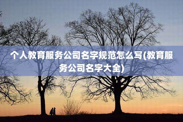 个人教育服务公司名字规范怎么写(教育服务公司名字大全)