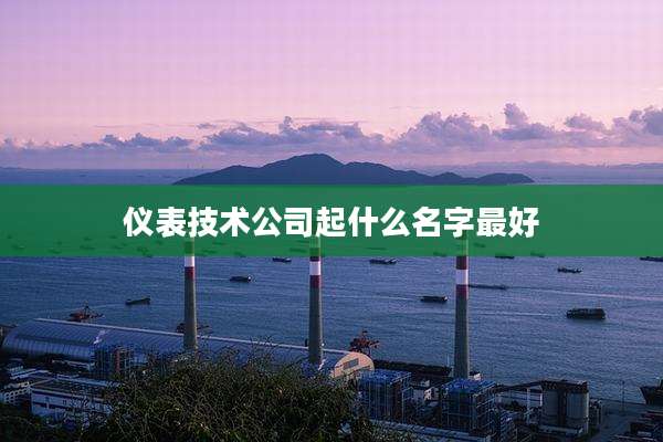 仪表技术公司起什么名字最好