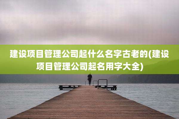 建设项目管理公司起什么名字古老的(建设项目管理公司起名用字大全)