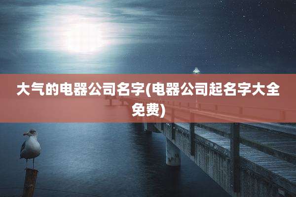 大气的电器公司名字(电器公司起名字大全免费)