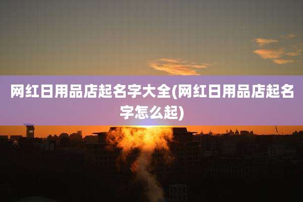 网红日用品店起名字大全(网红日用品店起名字怎么起)