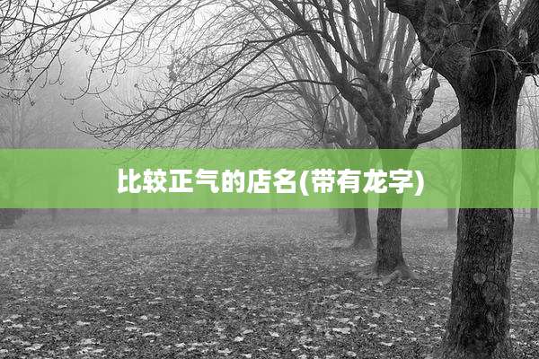 比较正气的店名(带有龙字)