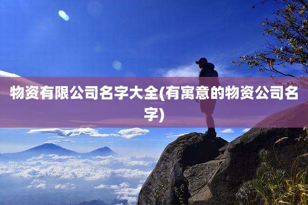 物资有限公司名字大全(有寓意的物资公司名字)