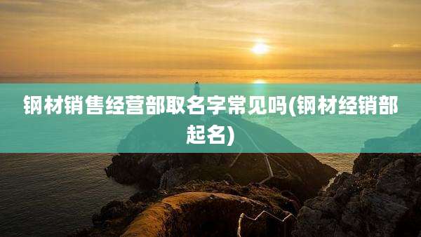 钢材销售经营部取名字常见吗(钢材经销部起名)