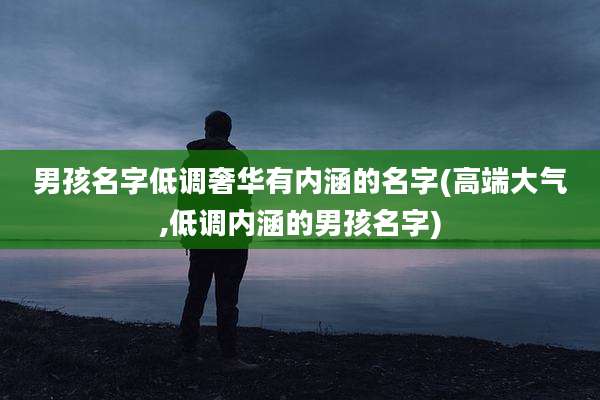 男孩名字低调奢华有内涵的名字(高端大气,低调内涵的男孩名字)