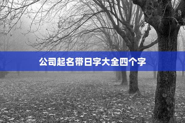 公司起名带日字大全四个字