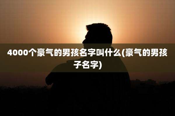 4000个豪气的男孩名字叫什么(豪气的男孩子名字)