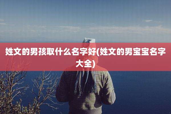 姓文的男孩取什么名字好(姓文的男宝宝名字大全)