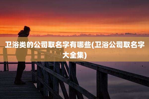 卫浴类的公司取名字有哪些(卫浴公司取名字大全集)