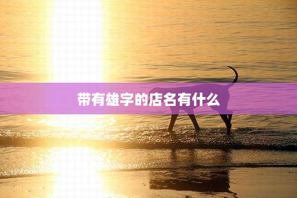 带有雄字的店名有什么