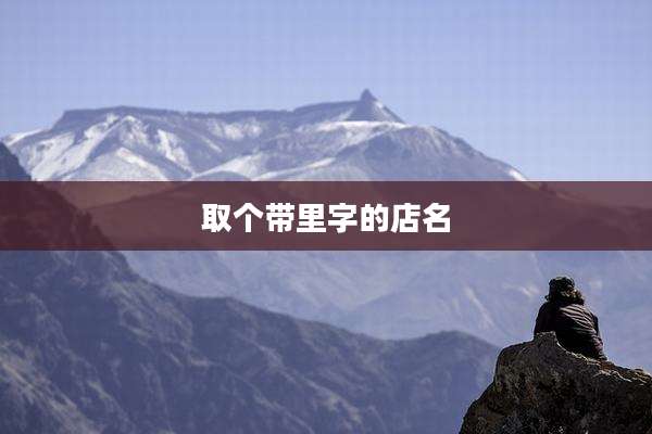 取个带里字的店名