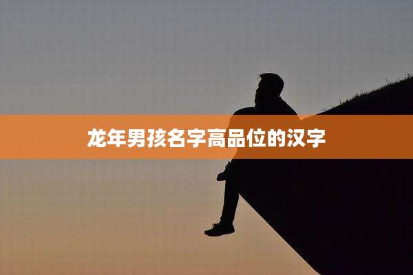 龙年男孩名字高品位的汉字