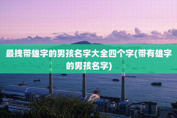 最拽带雄字的男孩名字大全四个字(带有雄字的男孩名字)