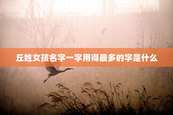 丘姓女孩名字一字用得最多的字是什么