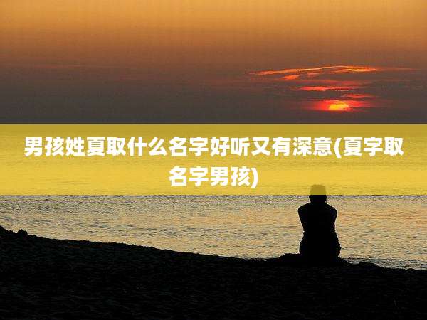 男孩姓夏取什么名字好听又有深意(夏字取名字男孩)
