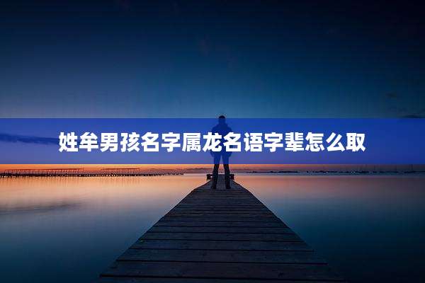 姓牟男孩名字属龙名语字辈怎么取