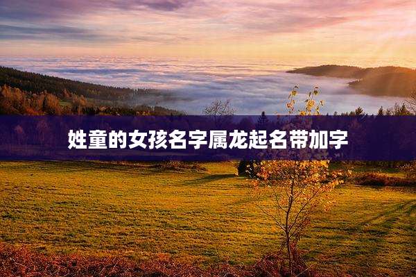 姓童的女孩名字属龙起名带加字